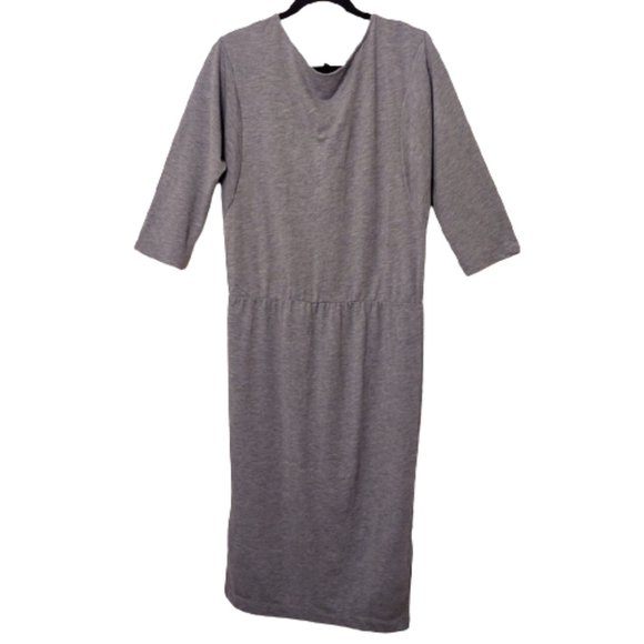 The Limited Dresses & Skirts - The Limited Elastic Waist 3/4 Sleeve Gray Heather Jersey Dress size Medium